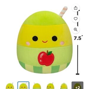 Squishmallows Green and Yellow Plush with Apple Design